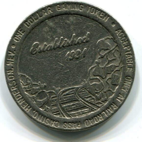 1989 Railroad Pass Casino Henderson Nevada $1 Gaming Token (b535-6) - Picture 2 of 2